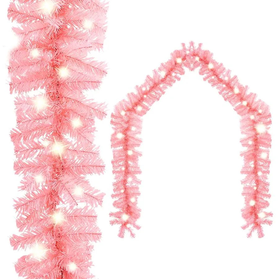 Guirlande de Noël avec lumières LED 20 m Rose