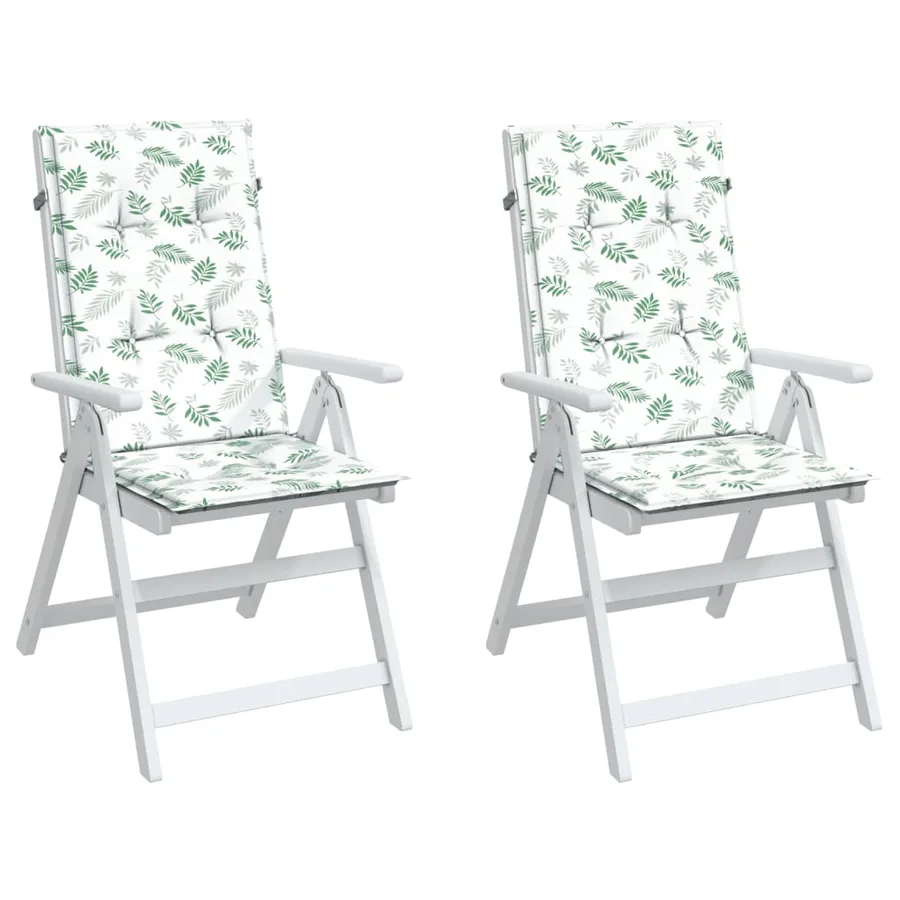 Coussins de chaise à dossier haut lot de 2 modèle de feuille - 4