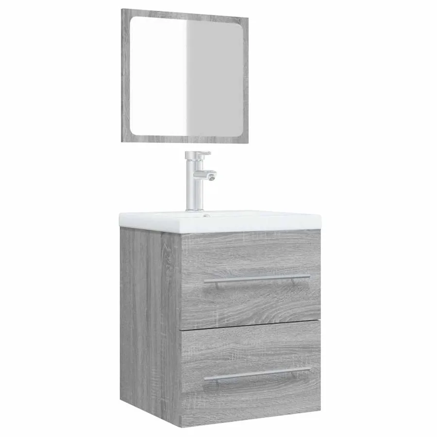 Armoire de salle de bain avec miroir Sonoma gris 41x38,5x48 cm - 4