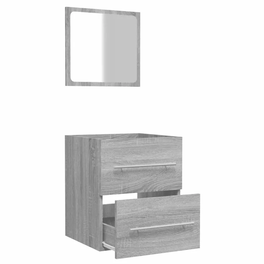 Armoire de salle de bain avec miroir Sonoma gris 41x38,5x48 cm - 6