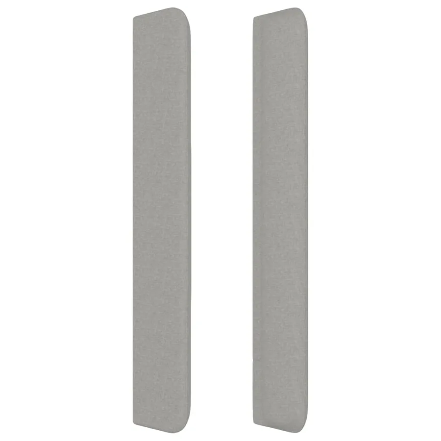 Tête de lit avec oreilles Gris clair 203x16x118/128 cm Tissu - 4