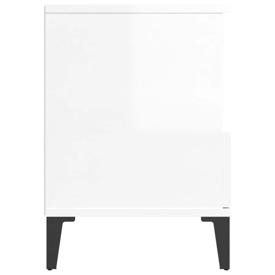 Tables de chevet 2 pcs Blanc brillant 40x35x50 cm - 9