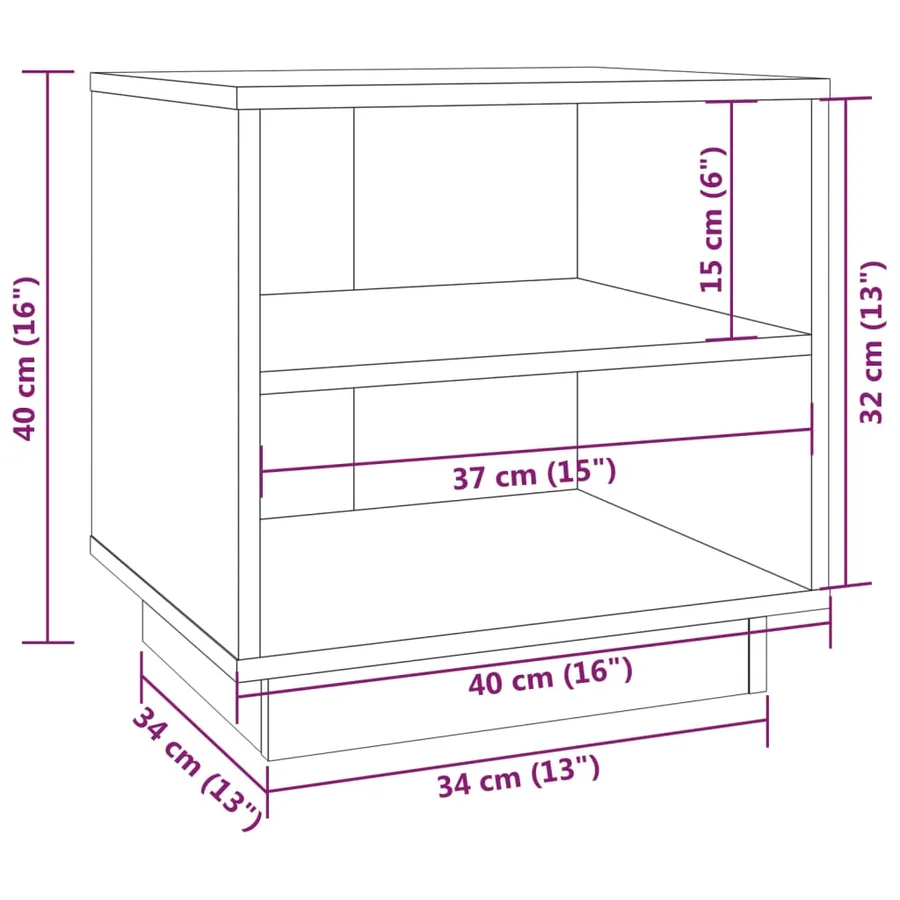 Tables de chevet 2 pcs Blanc 40x34x40 cm Bois de pin solide - 9