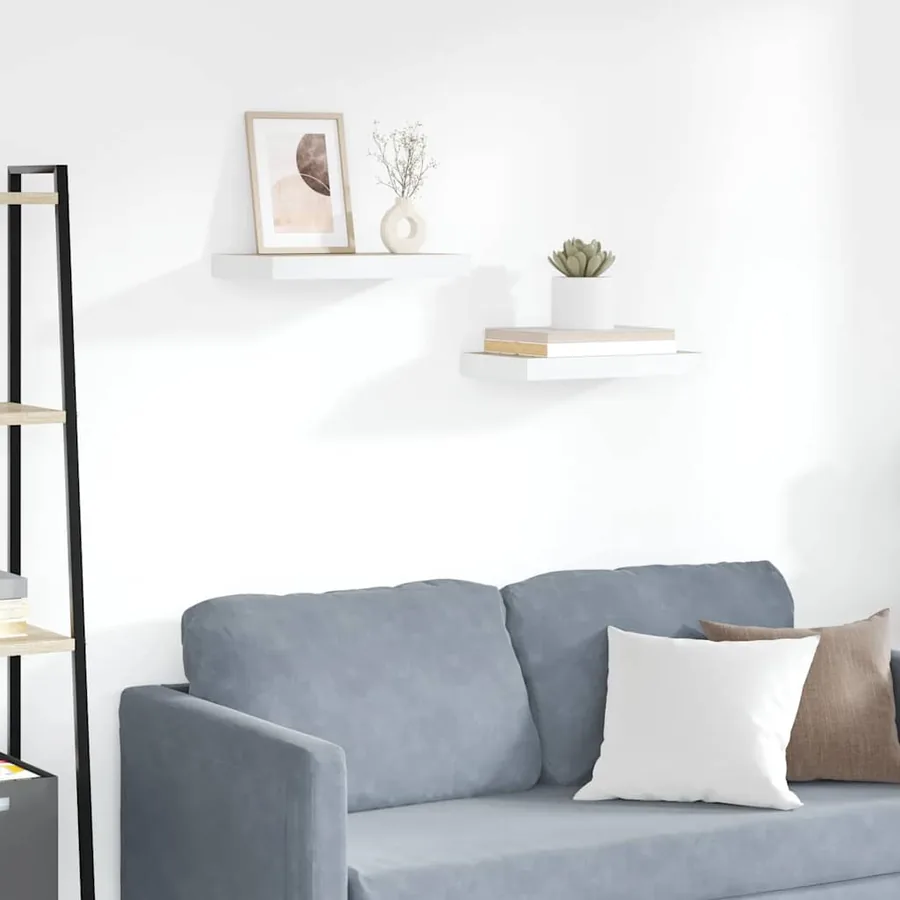 Étagères flottantes 2 pcs chêne et blanc 50x23,5x3,8 cm MDF
