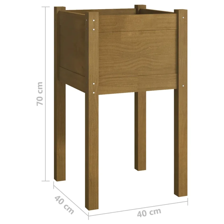 Jardinière d'extérieur Marron miel 40x40x70 cm Pin massif - 7
