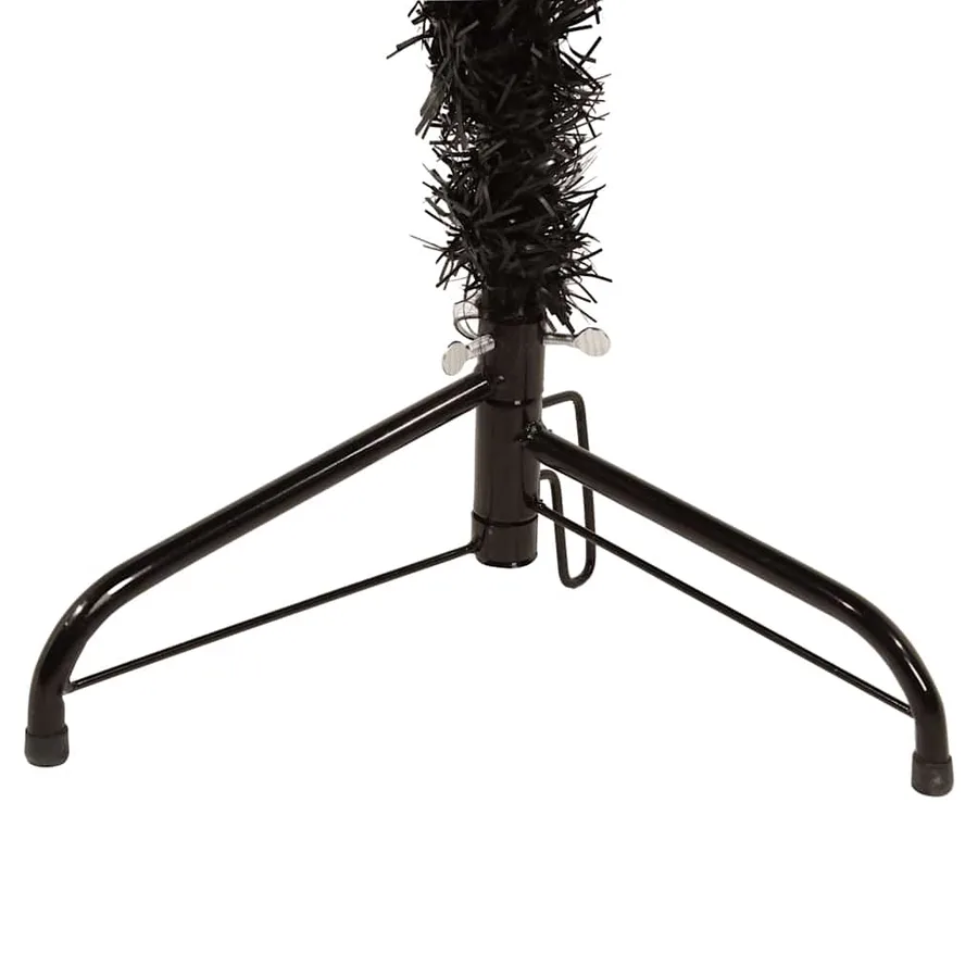 Demi sapin de Noël artificiel mince avec support Noir 210 cm - 6