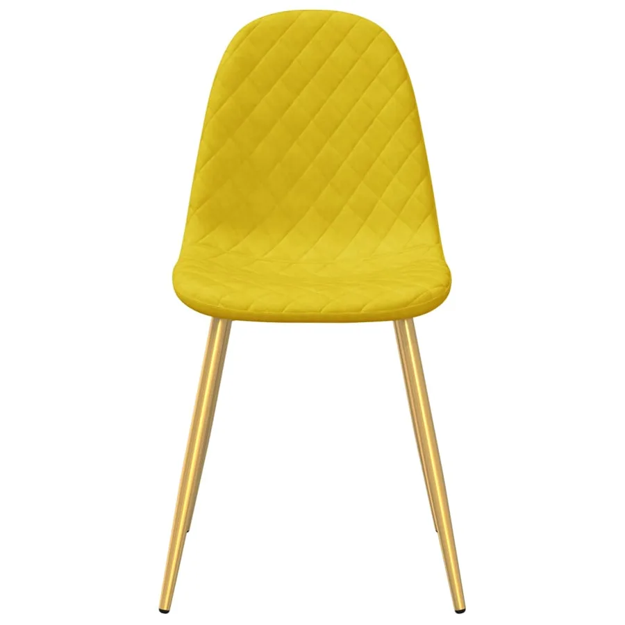 Chaises à manger lot de 4 Jaune moutarde Velours - 4
