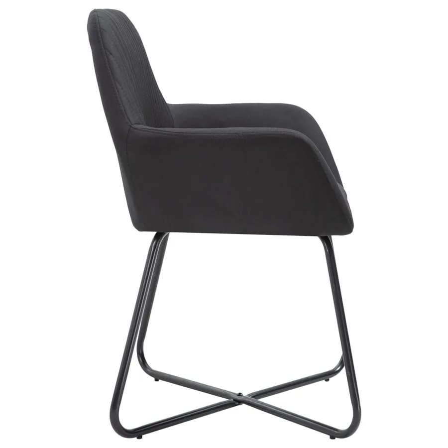 Chaises à manger lot de 2 noir tissu - 4
