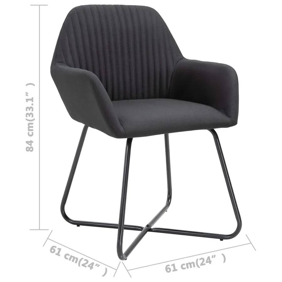 Chaises à manger lot de 2 noir tissu - 8