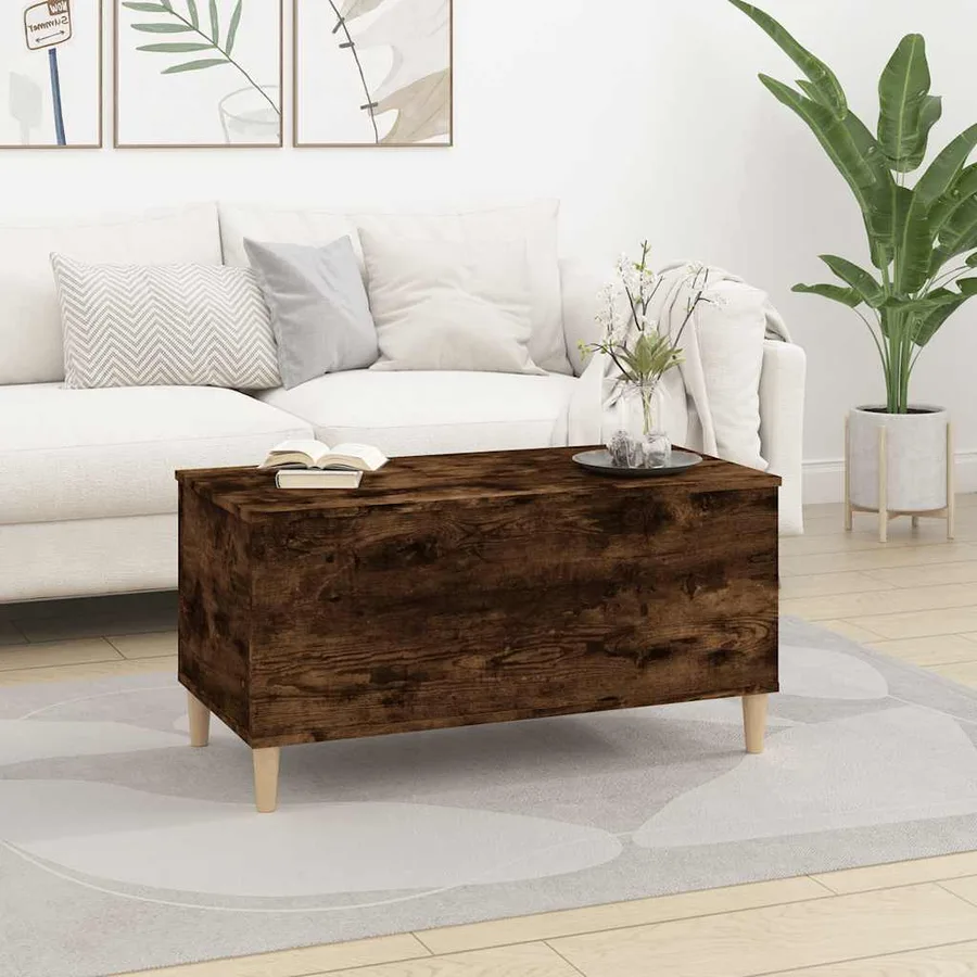 Table basse Chêne fumé 90x44,5x45 cm Bois d'ingénierie - 3
