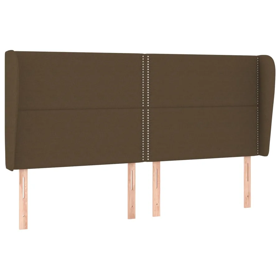 Tête de lit avec oreilles Marron foncé 183x23x118/128 cm Tissu - 2