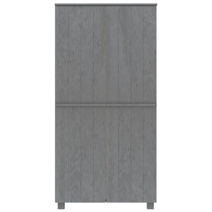 Garde-robe HAMAR Gris foncé 89x50x180 cm Bois massif de pin - 3