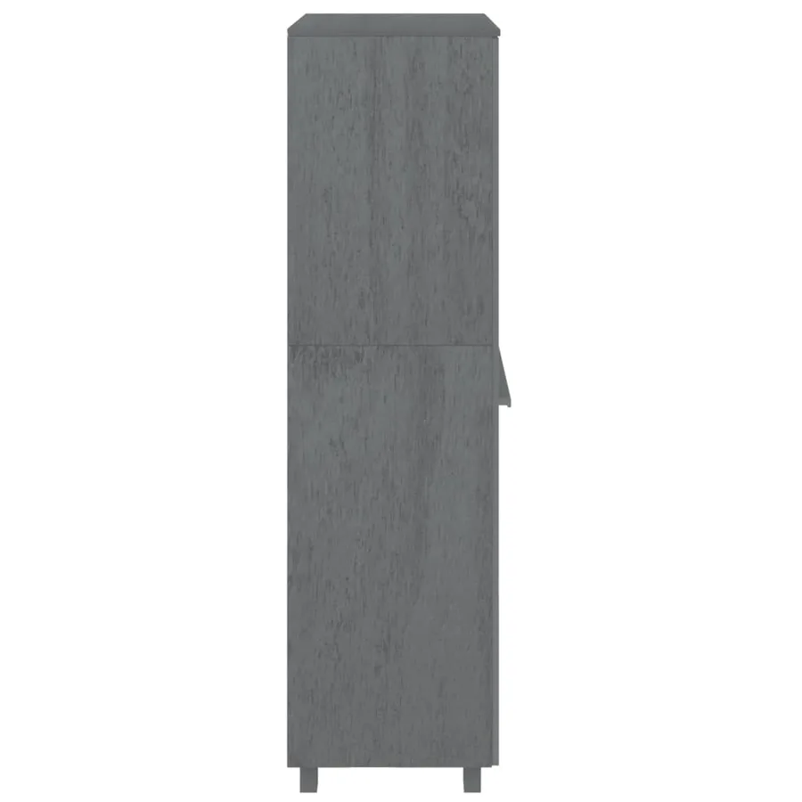 Garde-robe HAMAR Gris foncé 89x50x180 cm Bois massif de pin - 4