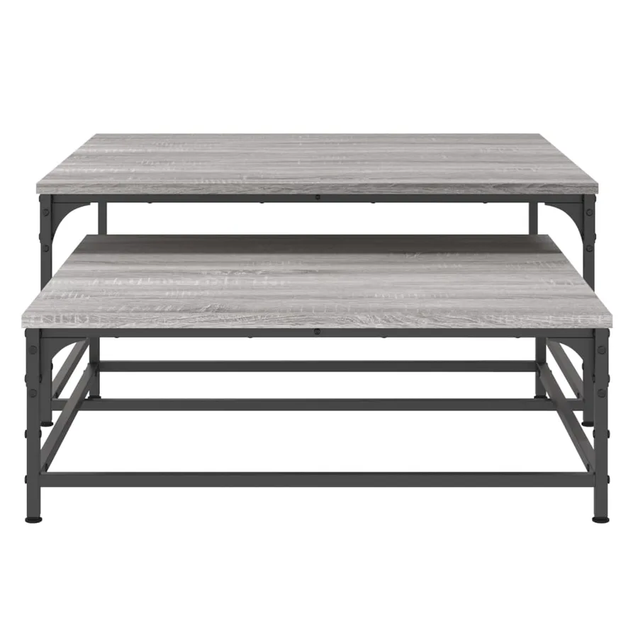 Tables basses gigognes 2 pcs sonoma gris bois d'ingénierie - 5