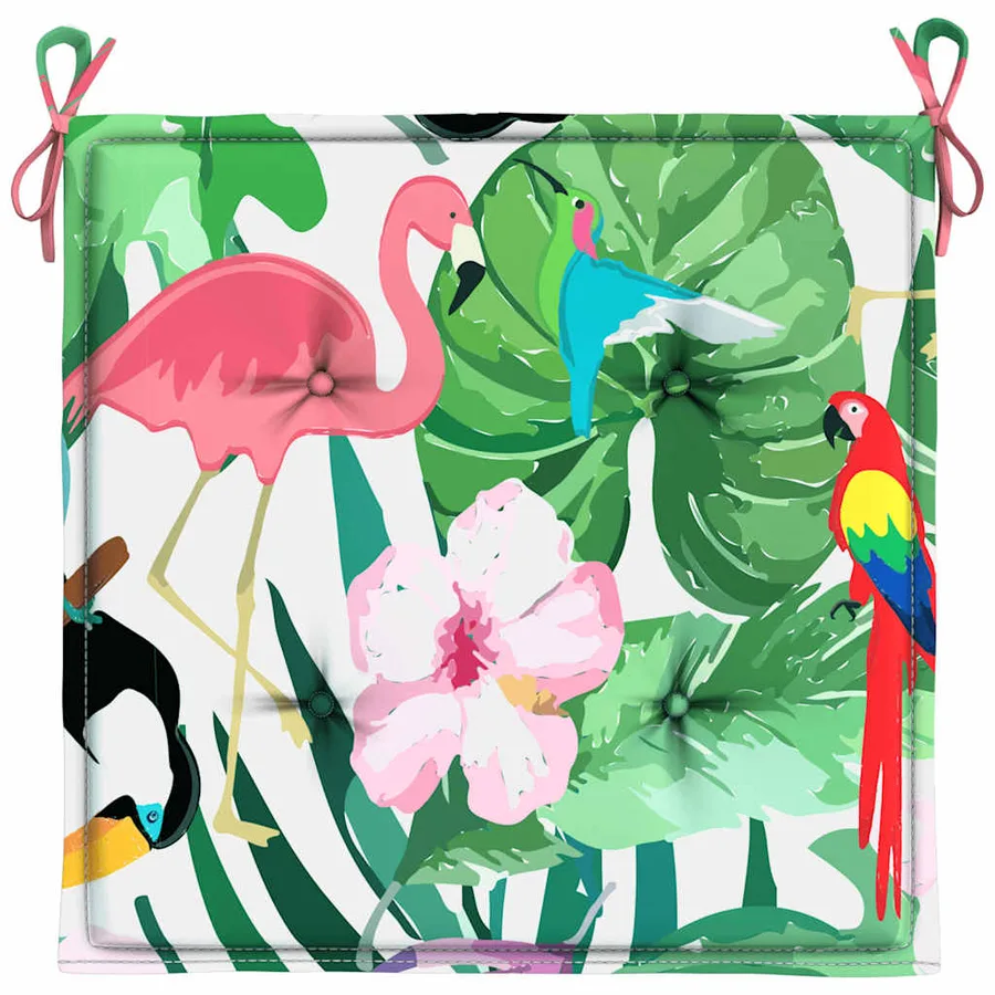 Coussins de chaise de jardin lot de 4 multicolore 50x50x4 cm - 5