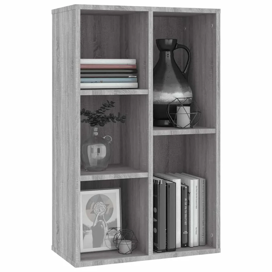 Bibliothèque/Buffet sonoma gris 50x25x80 cm bois d'ingénierie - 4
