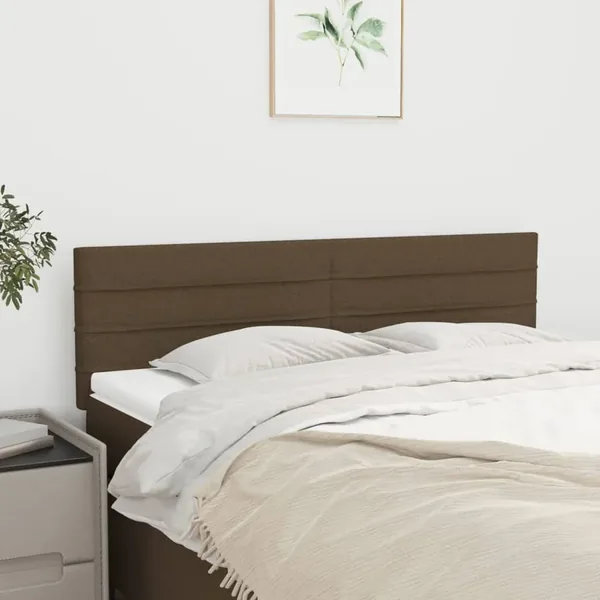 Têtes de lit Marron foncé 144 x 5 x 78/88 cm Tissu