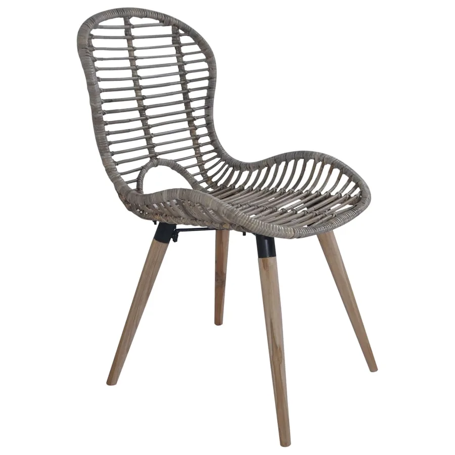 Chaises à manger lot de 6 marron rotin naturel - 3
