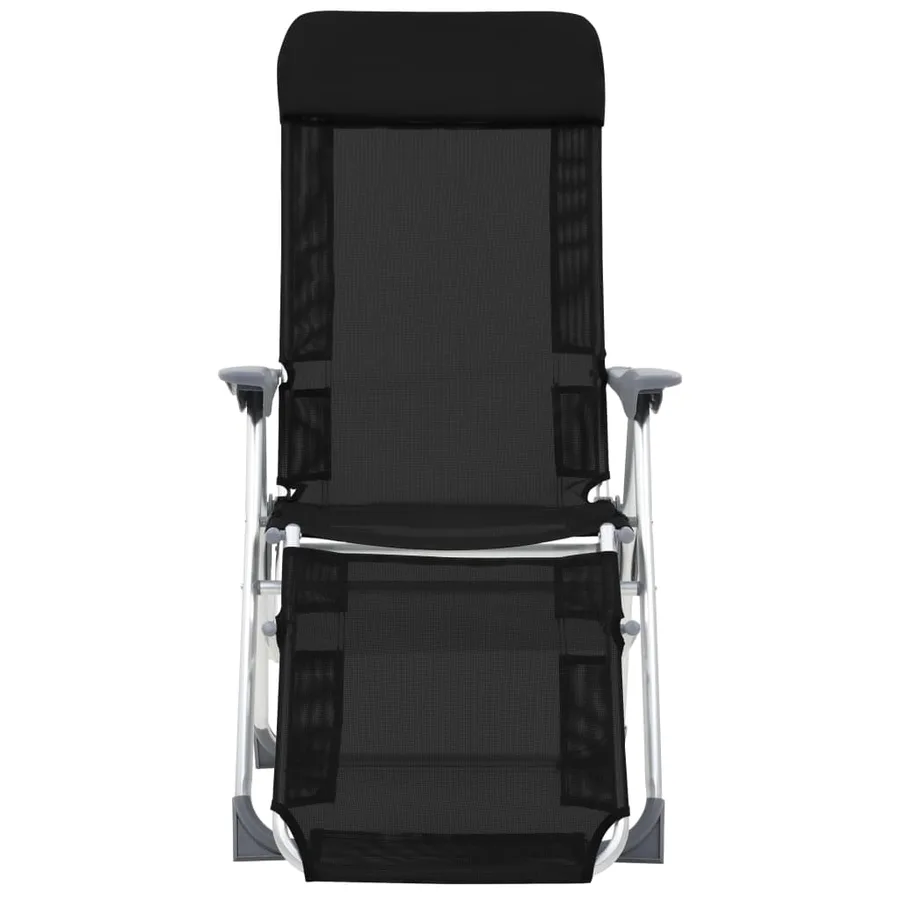 Chaises de camping pliantes et repose-pied lot de 2 textilène - 12
