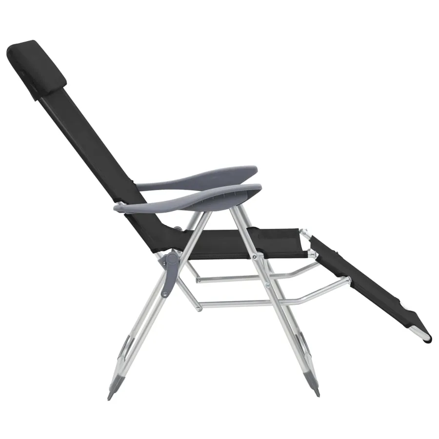 Chaises de camping pliantes et repose-pied lot de 2 textilène - 15