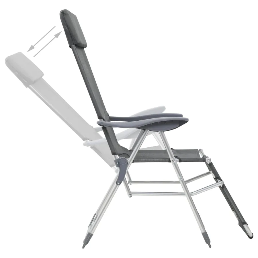 Chaises de camping pliantes et repose-pied lot de 2 textilène - 7