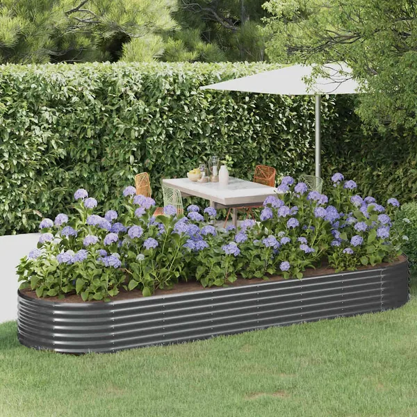 Lit surélevé de jardin Acier galvanisé Anthracite