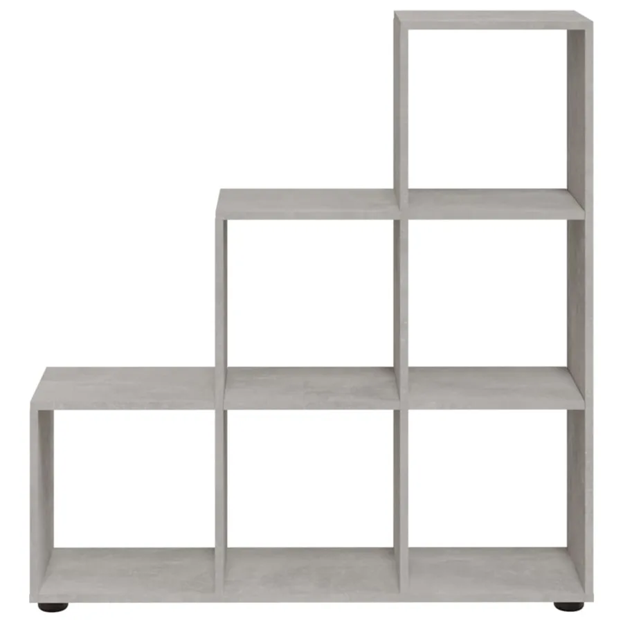 Bibliothèque escalier Gris béton 107 cm Bois d'ingénierie - 4