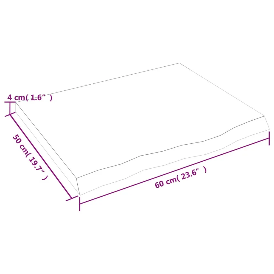 Étagère murale 60x50x(2-4) cm bois de chêne massif non traité - 9