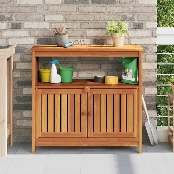 Table console de jardin 80x35x75 cm bois massif d'acacia