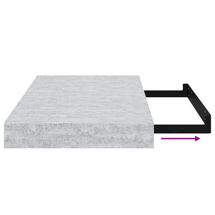 Étagères murales flottantes 4 pcs gris béton 40x23,5x3,8 cm MDF - 11