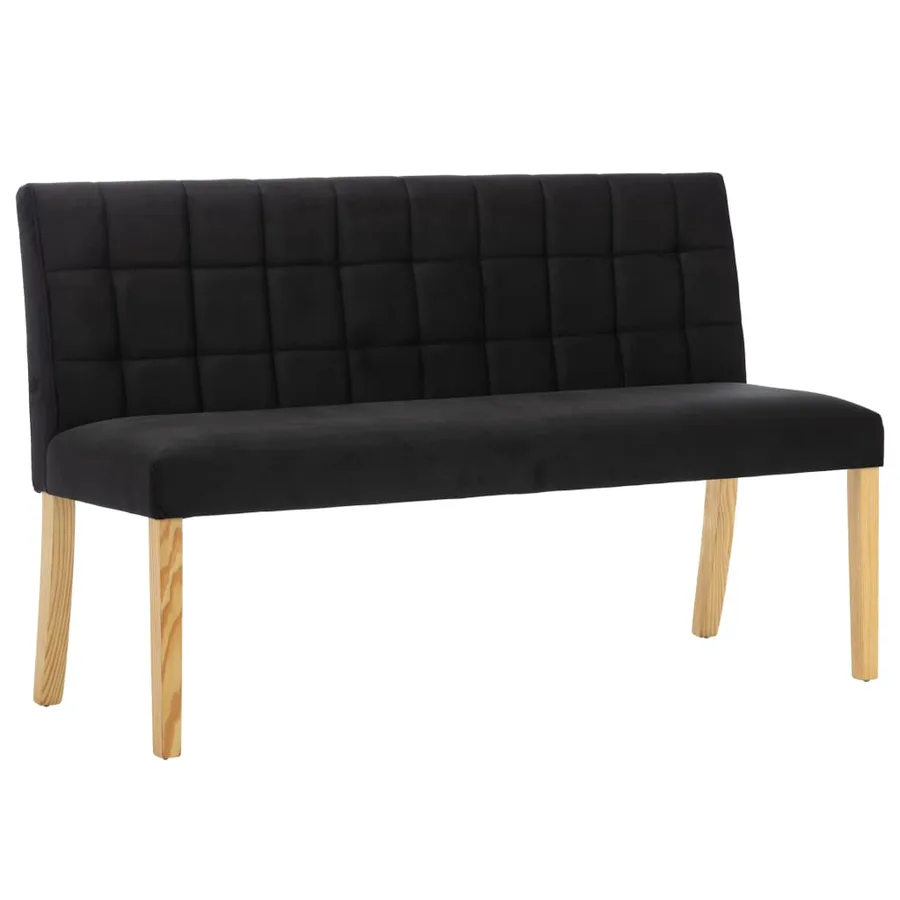 Banc 140 cm Noir Velours - 2