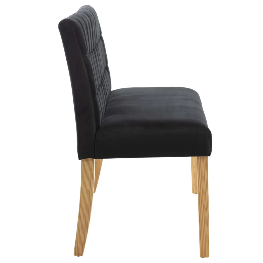 Banc 140 cm Noir Velours - 4