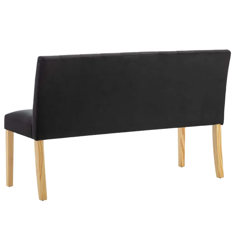Banc 140 cm Noir Velours - 5