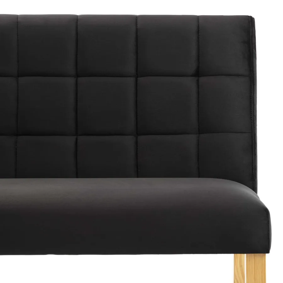Banc 140 cm Noir Velours - 6