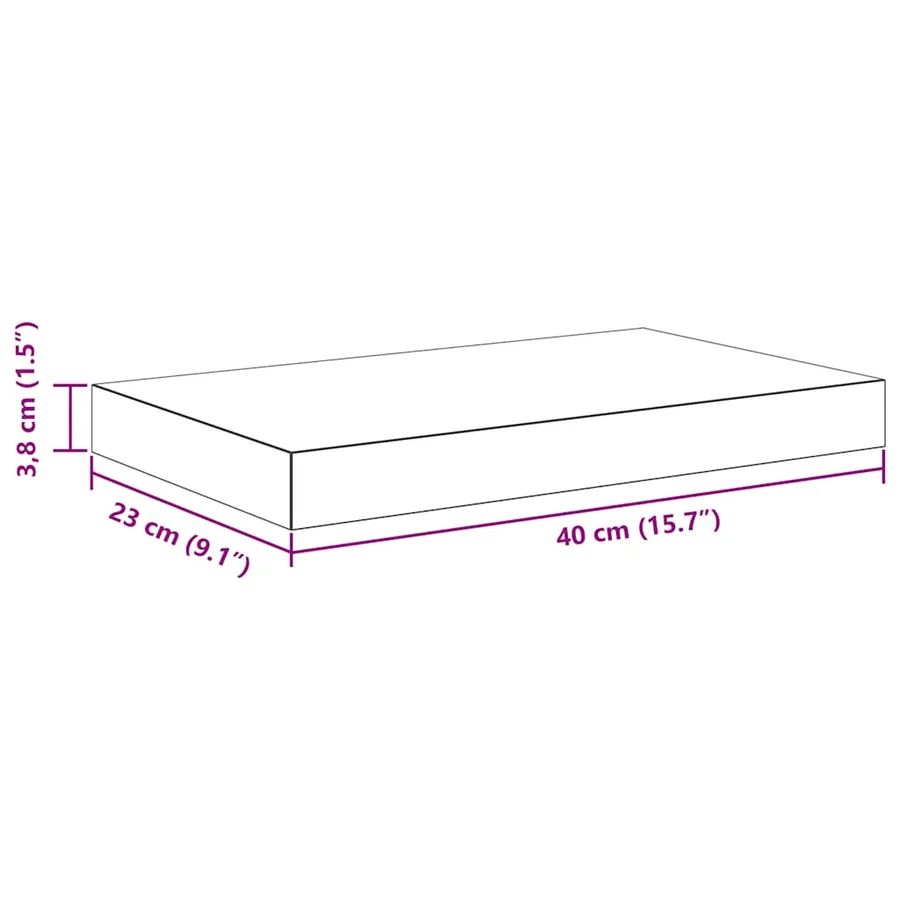 Étagères murales flottantes 2 pcs Gris 40x23,5x3,8 cm MDF - 16
