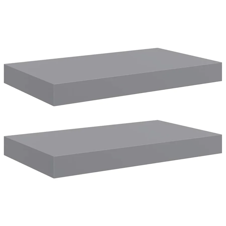 Étagères murales flottantes 2 pcs Gris 40x23,5x3,8 cm MDF - 2