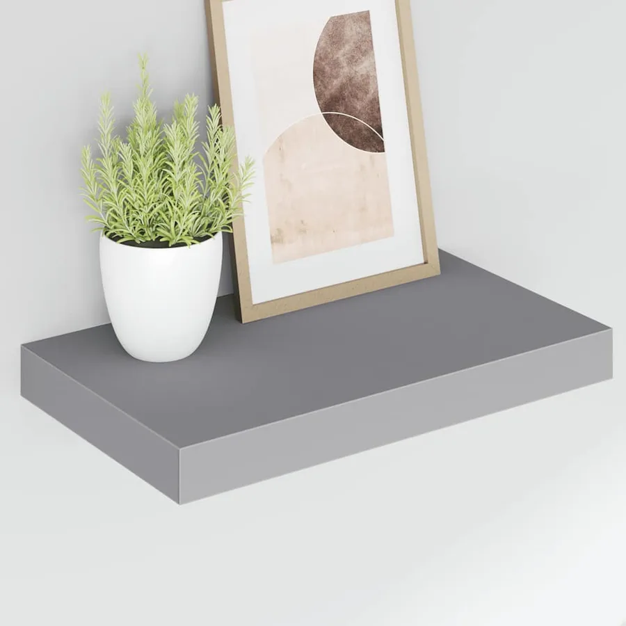 Étagères murales flottantes 2 pcs Gris 40x23,5x3,8 cm MDF - 4