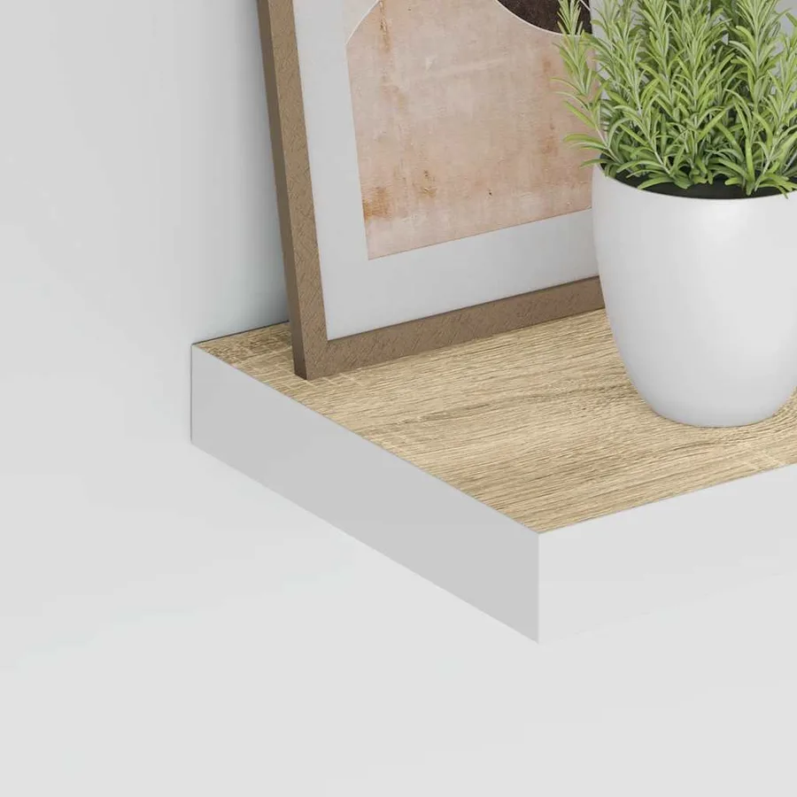 Étagères flottantes 4 pcs Chêne et blanc 40x23,5x3,8 cm MDF - 4