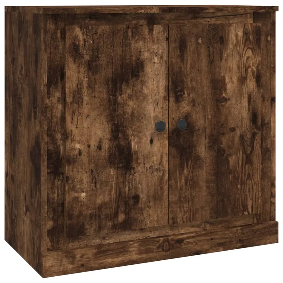 Buffet chêne fumé 70x35,5x67,5 cm bois d'ingénierie - 2