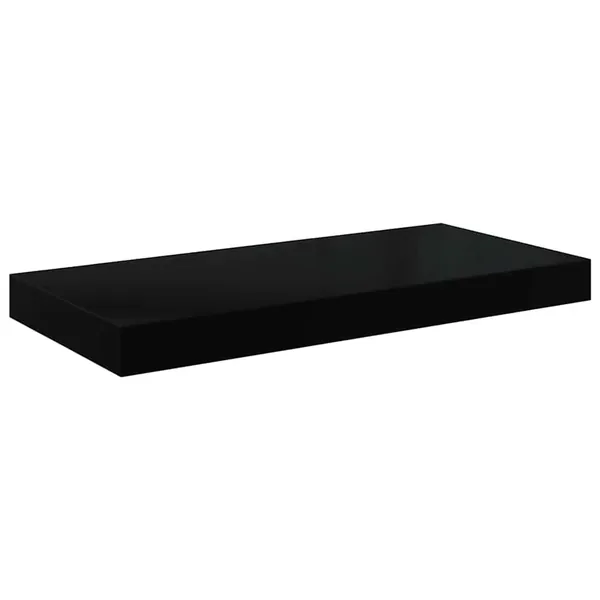 Étagère murale flottante Noir brillant 50x23,5x3,8 cm MDF