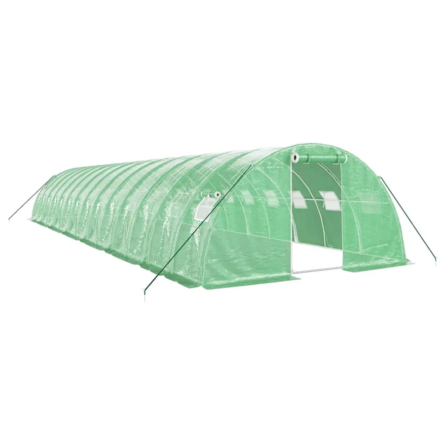 Serre avec cadre en acier vert 56 m² 14x4x2 m - 2