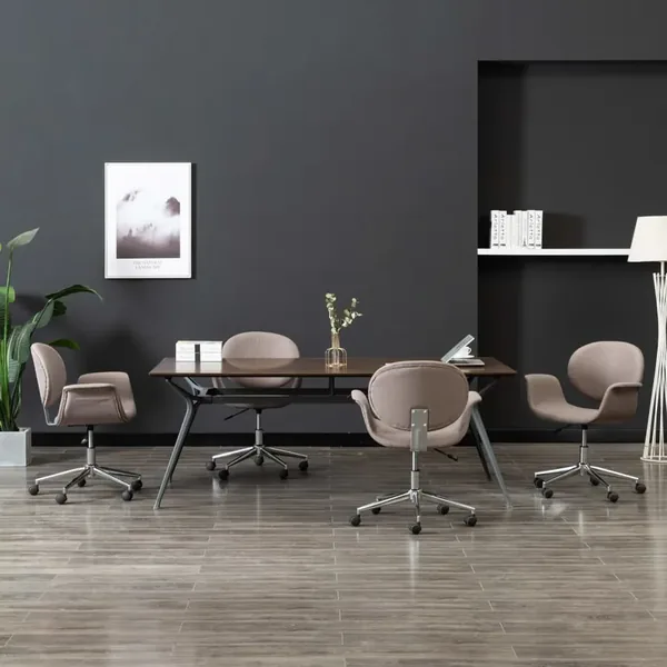 Chaises pivotantes à manger lot de 4 taupe tissu