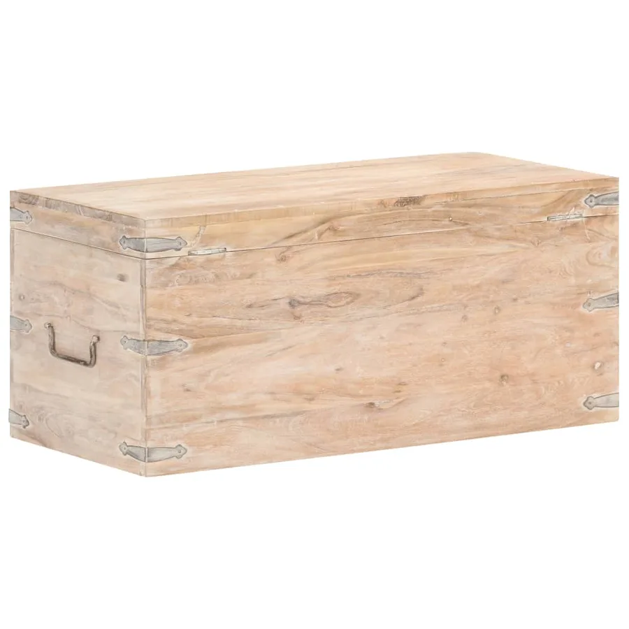 Coffre 90x40x40 cm Bois d'acacia solide - 5