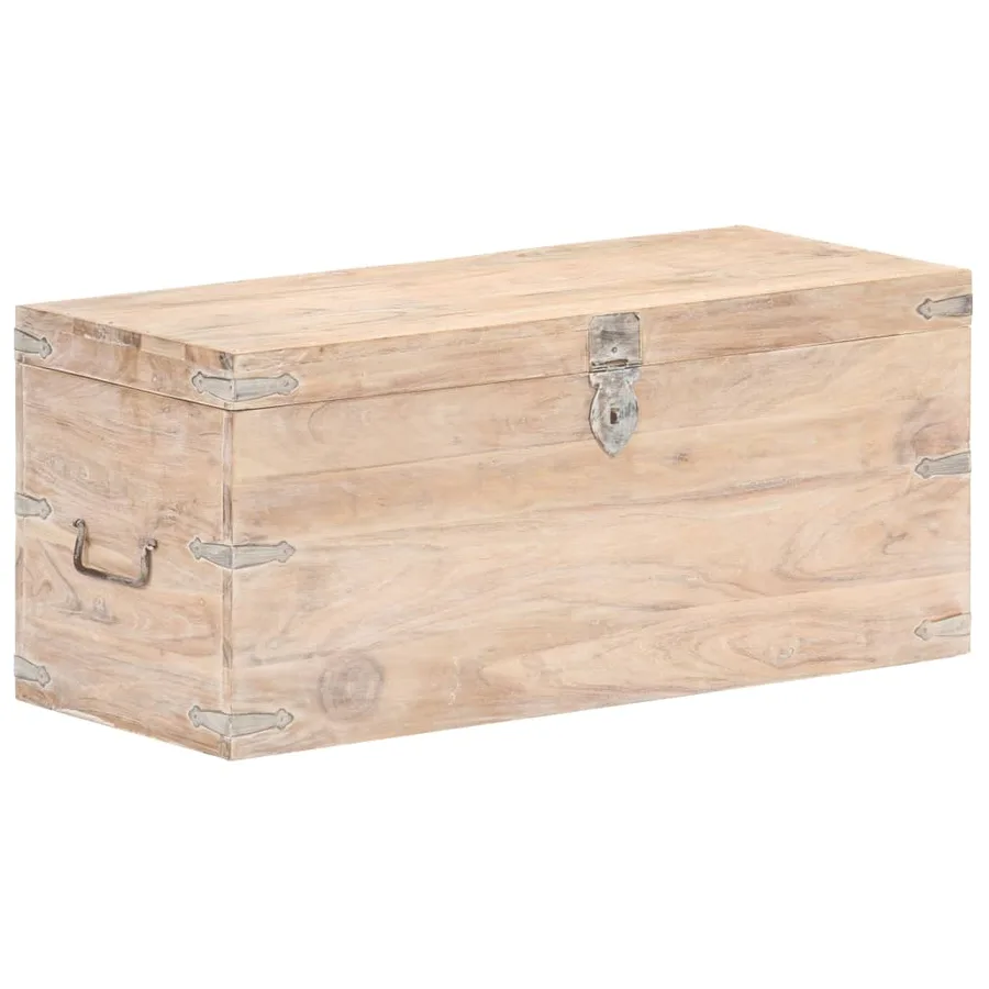 Coffre 90x40x40 cm Bois d'acacia solide - 8