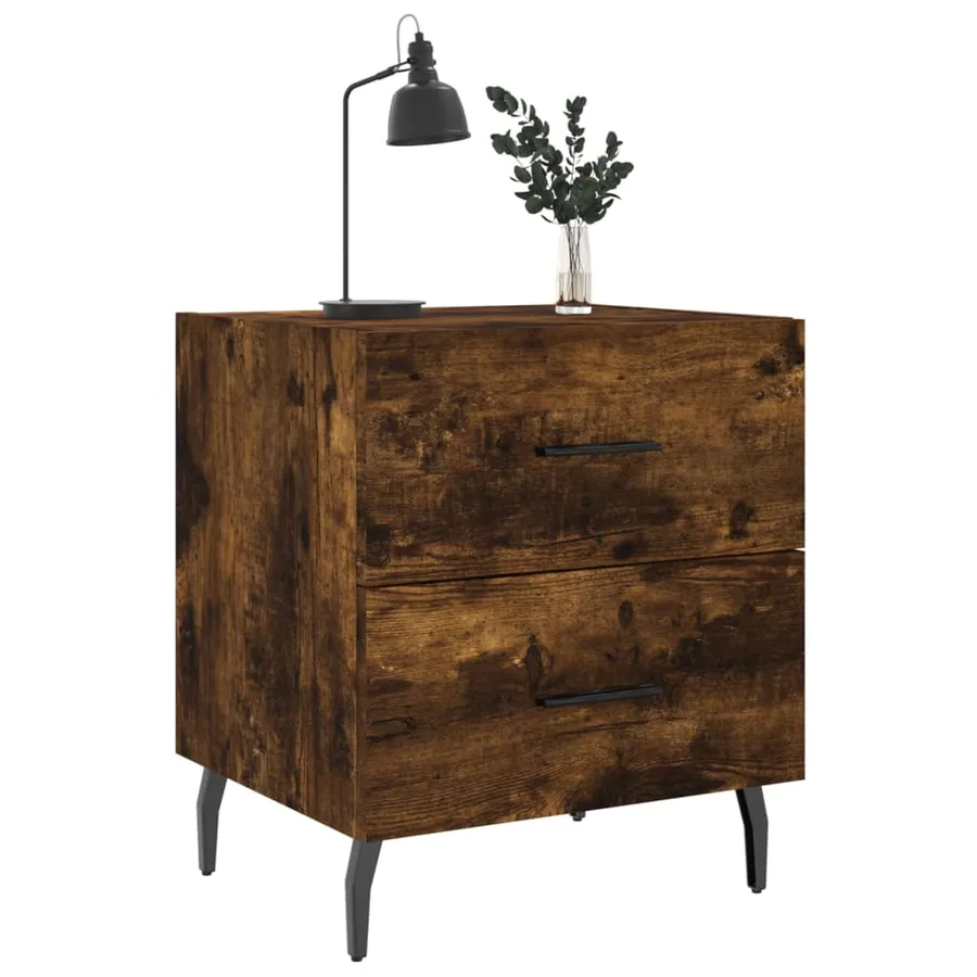 Tables de chevet 2pcs chêne fumé 40x35x47,5cm bois d’ingénierie - 3