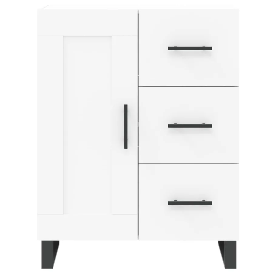 Buffet blanc 69,5x34x90 cm bois d'ingénierie - 5