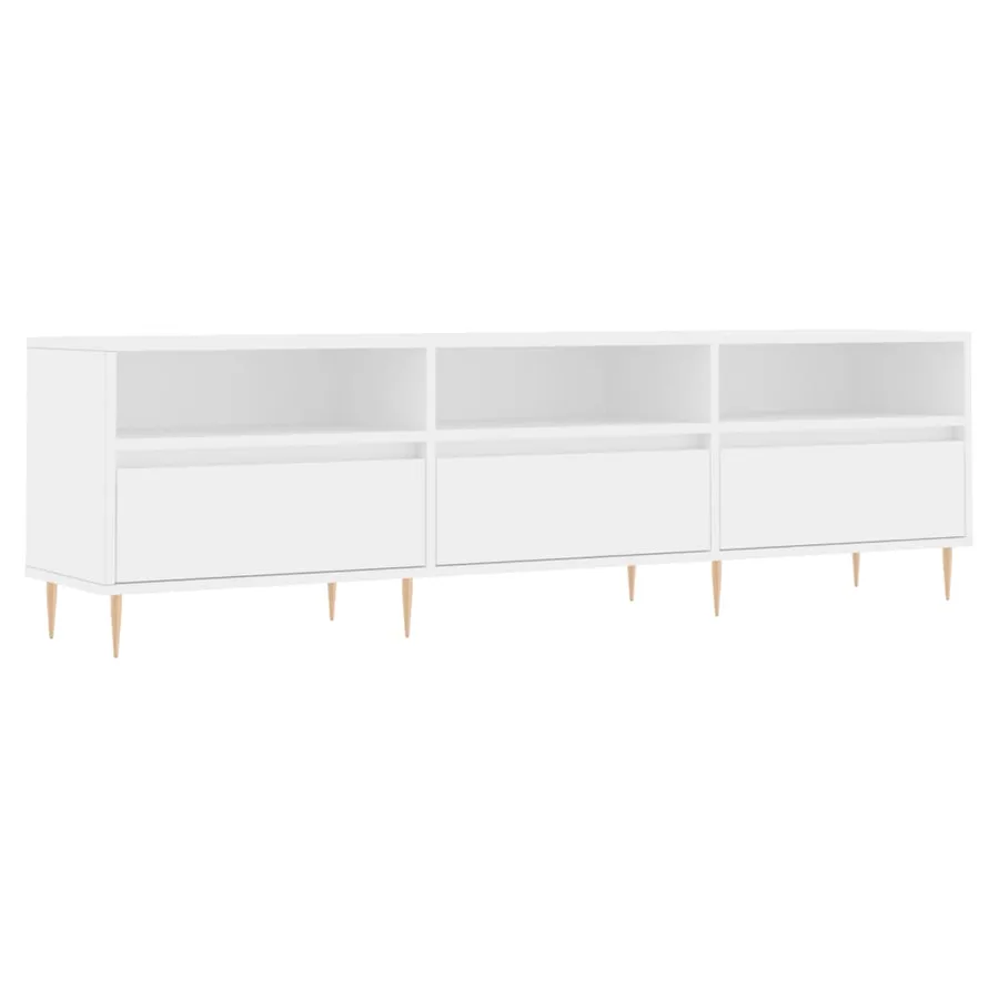 Meuble TV blanc 150x30x44,5 cm bois d'ingénierie - 2