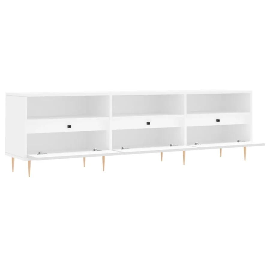 Meuble TV blanc 150x30x44,5 cm bois d'ingénierie - 6