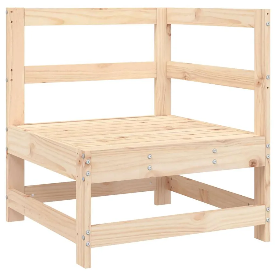 Canapé d'angle avec coussins bois de pin solide - 4