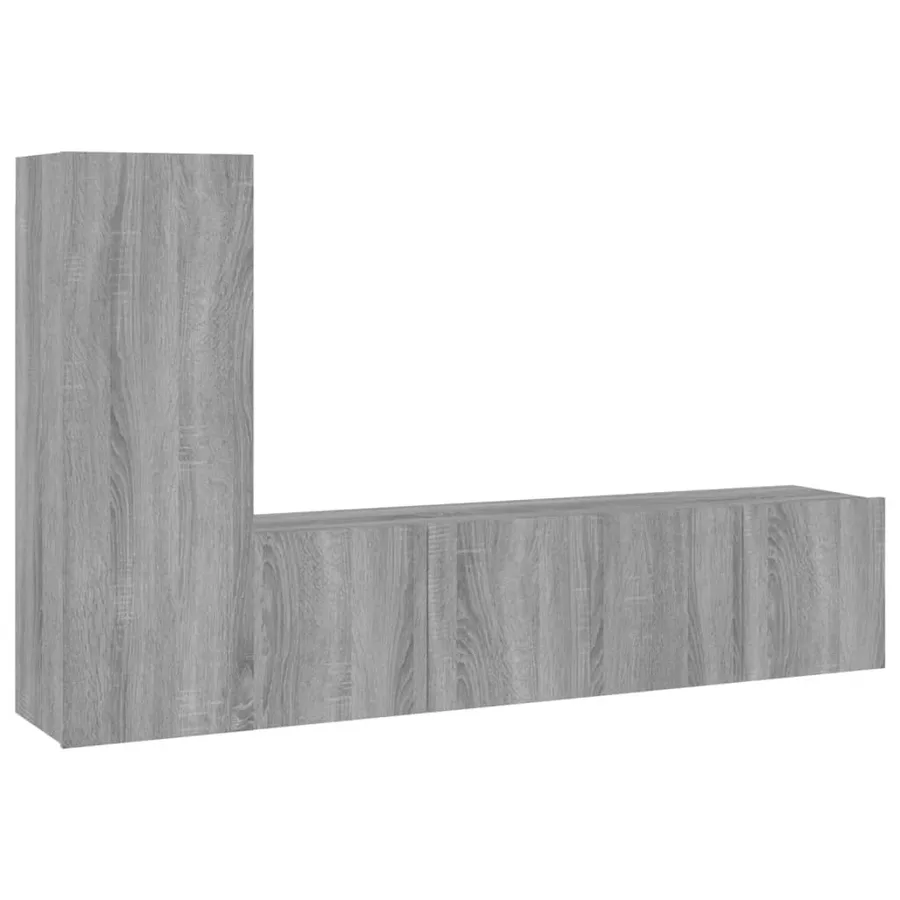 Ensemble de meubles TV 3 pcs Sonoma gris Bois d'ingénierie - 2